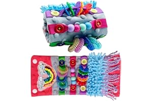 Heyshapeing Fidget-Decke für Erwachsene, Demenz, Produkte für ältere Menschen, Alzheimer, Demenz, Aktivitäten für Senioren, Fidget-Handgelenkmanschette, sensorisches Armband, Spielzeug für Senioren