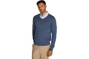 Tommy Hilfiger Langarm Pullover V-Ausschnitt Nachtblau