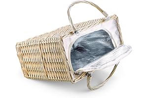 REGENCY HAMPERS Empty Picnic Hamper Basket, Long-Handled Cool Bag (16")