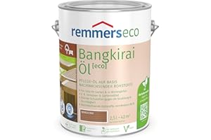 Remmers Olio eco per legno di Bangkirai, 5 litri, olio sostenibile a base d'acqua per bangkirai all'esterno e all'interno, ideale per mobili da giardino e terrazze in bangkirai, ecologico