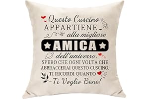 Hasodeo Copricuscino 45X45CM Amica Idee Regali di Amicizia - Questo Cuscino Appartiene alla Migliore Amica dell'Universo - Idea Regalo di Compleanno Decorazione Keepsake