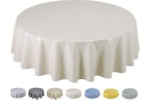 Home Direct Mantel de Hule, Redondo 160 cm Beige