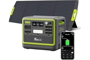 FOSSiBOT F2400 Generador Solar Portatil, Panel Solar de 200W, Batería LiFePO4 de 2048Wh, Carga del 80% en 1,5 Horas, Salida de 2400W CA (4800W Pico), Estacion de Energia Portatil para Camping, Viajes