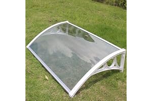 ZLOVNE Pensilina Tettoia per Porta e Ingresso,Pensilina Copriporta Tenda da Veranda Pensilina in Policarbonato Protezione Uv da Pioggia e Neve,Tendalino per Finestra per Esterno (60x150cm)