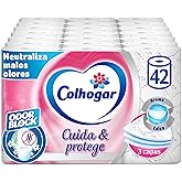 Colhogar Protect Cuida&Protege Odor Block 7x6 - Papel Higiénico Suave y Resistente - Paquete com 42 rollos - 3 Capas - rollos