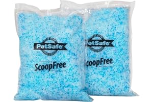PetSafe ScoopFree Premium Arena de Cristal para Gatos - Control de Olores, Sin Polvo - Azul Premium, Pack de 2