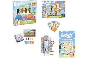 Anila's Bluey Activity Set with Sensory Sand Play Gift Set, Mosaic Sticker Art Set, Bubble Tub with Wand and Sticker Book.