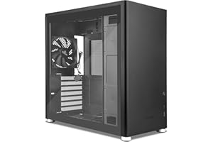 YEYIAN Boîtier PC Gamer Hussar Plus Tour Entière Motherboard Compatible ATX, Micro ATX, Mini ITX | Panneau Latéral en Verre Trempé Transparent | Comprend 1 Ventilateur arrière 120 mm (Noir)