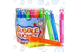 FORMIZON 40 Bote de Burbujas de Jabón, 5 Colores Varitas Burbujas de Jabon Niños, Surtidos Pompas Jabon para Exterior Interior Favores de Fiesta, Burbujas de Jabón de Colores Juguetes para Niños (40)