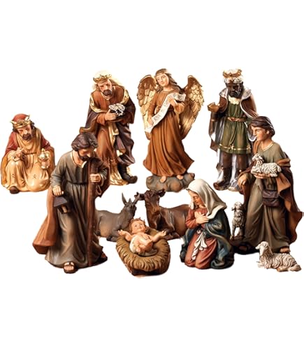 Marie Et Joseph Dans La Crèche De Noël