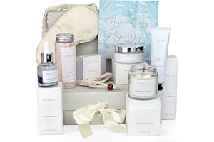 Jasmyn & Greene Relaxation Birthday Gifts for Women - Luxury Pamper Hamper Bath Set Gifts for Her with Lavender. Spa Sets for Mum with Organic Self Care Presents. Pamper Gift for Womens Birthday