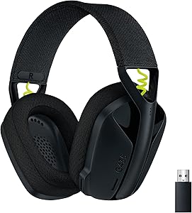 Logitech G G435 LIGHTSPEED Wireless Bluetooth Gaming Headset – Lightweight Over-Ear Headphones, Built-in Microphones, Dolby A