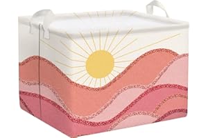 Clastyle Wodoodporne Różowe Kosze Do Przechowywania Ubrań Przeciwsłonecznych Składane Prostokątne Pojemniki Do Przechowywania Zabawek Do Sypialni, 40 * 30 * 30 cm