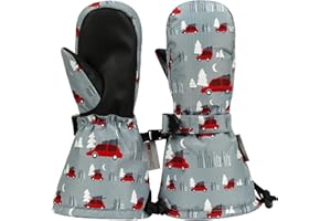 Ami&Li tots Gants d'hiver imperméables pour Enfants - Moufles Chaudes pour Le Ski - Gants de Neige avec Poignets réglables