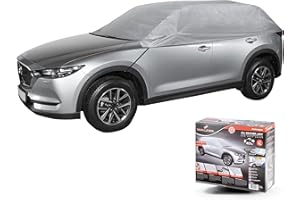 WALSER telo copriauto All Weather Light mezzo garage taglia XL grigio chiaro, antipolvere con protezione UV, attacco cintura rinforzato