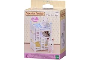 Sylvanian Families - Le Village - Les Plastique Lits Superposés A 3 Couchettes Bébés - 4448 - Meubles et Accessoires Poupée - Mini Poupées