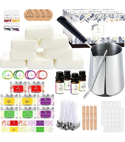 Kit Fabrication Bougies Professionnel – Plaque Chauffante, Thermomètre, Pot Inox 900 Ml, Pour DIY Bougies Parfumées