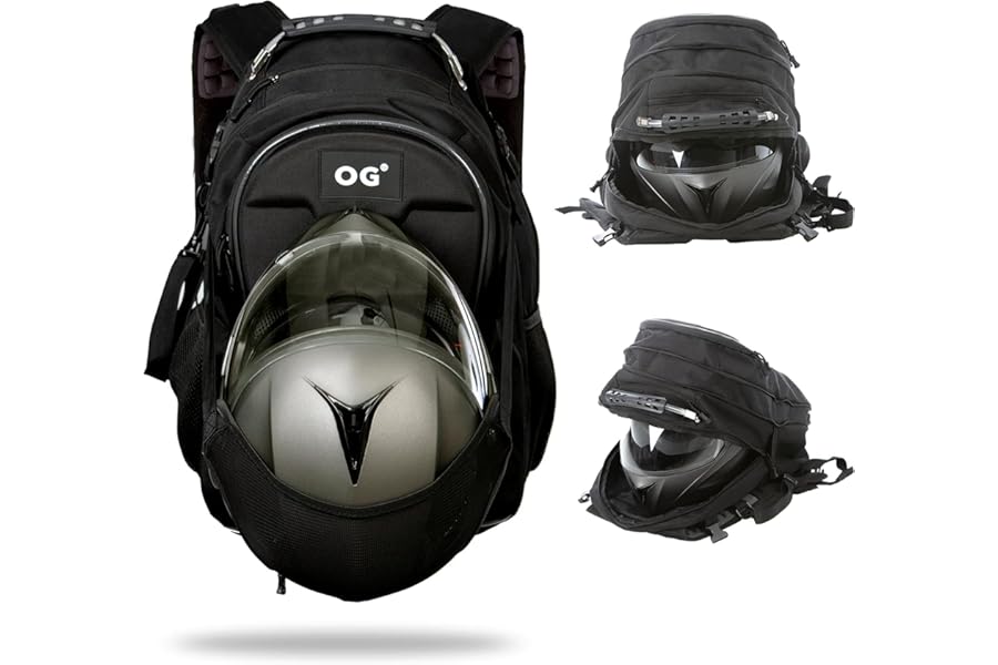 OG Original CityRunner Motorcycle Backpack, Waterproof, Expandable, 30-35L, Motorbike Helmet Bag, Helmet Strap, Large Capacity, Laptop Rucksack, Reflective, USB