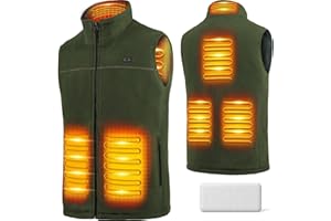 LABCOOL Beheizbare Weste Herren Damen - Heizweste aus Microfleece - mit 6-Zonen-Heizung & 3 Temperaturstufen - USB-Betrieb mit 10000mAh Powerbank - Maschinenwaschbar