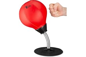 Tech Tools Stress Buster Desktop Punching Bag - Suctions to Your Desk, Heavy Duty Stress Relief Ball, Funny Gifts for Boss or Coworker