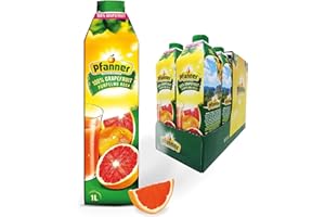 ‎PFANNER Pfanner 100% Pink Grapefruitsaft (8 x 1 l) – Saft zum Frühstücken aus Grapefruit – Fruchtsaft ohne Zuckerzusatz