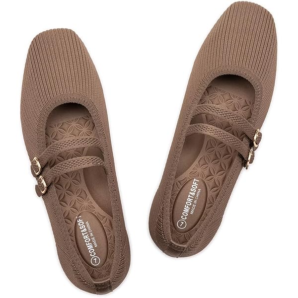 Frank Mully Damen Ballerinas Mit Quadratischer Spitze - Waschbar & Bequem