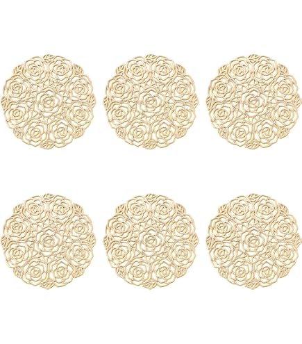 Dessous de Verre en Marbre pour Boissons Noir, Bprtcra 6 Pièces Dessous de Verres Cuir Dessous de Verres Ronde sous-Verres en Cuir de Marbre pour The