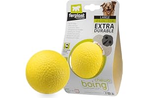 Ferplast CHEWA BOING BALL Giocattolo per Cani Super Rimbalzante e Galleggiante - Materiale innovativo resistente alla masticazione - Texture 3D per l'igiene dentale - Ultra Durevole - Design Italiano