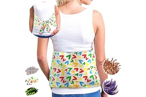 FEEL RECOVERY Ceinture Lombaire Chauffante Micro-ondes - Coussin Chauffant Dos et Dorsale (50x25 cm) - Compresse Chauffante de Graines Aromatiques - Housse Lavable, 100% Coton et Odeur de Lavande