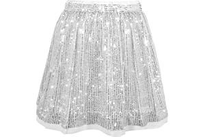 SPFASZEIV Gonna Paillettes Bambine Gonna Scintillanti Vita Elastica Gonne da Ballo Principessa Glitterata per Bambini per Feste