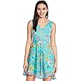 SERA Women's Chiffon a-line Mini Clothing (LA2710_Aqua_Large)