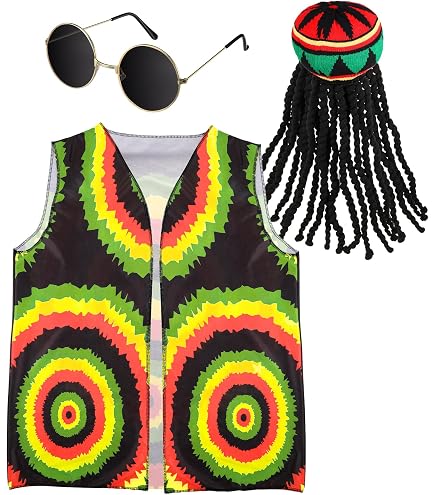 P'tit Clown Rasta-Barett Mit Dreadlocks – Mehrfarbig, Samt/Velours – Für Erwachsene