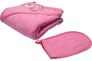 CANGOO CARE CangooCare© Accappatoio 2 Pz Neonato Bambino 0-4 Anni, 100% Cotone Ecologico All'esterno, Spugna Assorbente All'interno, Con Cappuccio e Guanto, dimensioni 100x100 cm