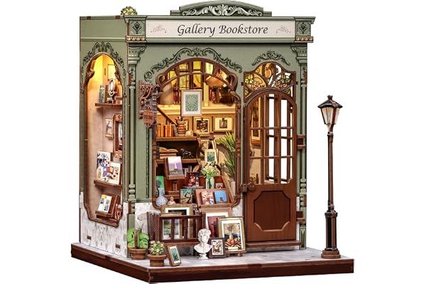 CUTEBEE Book Nook Kit - Maison de poupée, Maison Miniature a Construire Adulte, Maquette en Bois a Construire, Puzzle 3D Bois Décoration Bibliothèque Cadeaux Artisanaux