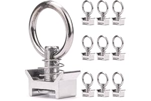 INDUSTRIE PLANET 10 x 1000 kg Ganci singoli con occhiello per rotaia fresata anelli per il fissaggio per binario fermacarico airline