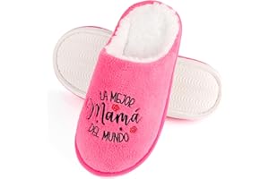 Rebundex Mamá Zapatillas Casa Regalos para Madres Navidad Regalo Dia De La Madre Cumpleaños Primeriza Mama Boda Ideas Mama Originales para el Dia De La Madre Rojo Rosa