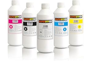 SUPERGUARD GB Premium DTF Ink Direct-to-Film Printing | DTF Ink Refill for All Inkjet Printers | Heat Transfer for Printing Sublimation White 500 ML CMYK (White)