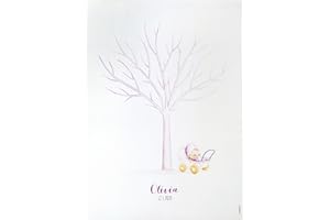 Mopec Pit&Pita Lámina Árbol de Huellas Cochecito Niña, Cartulina, Rosa, 0.2x29.5x42 cm