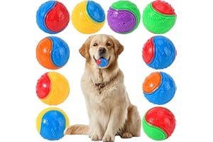LIVORRA 10PCS Dog Balls, Squeaky Rubber Balls for Pets, Interactive Dog Ball for Pet, Teeth Cleaning Puppy Chew Toys