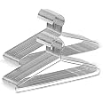 PulGos 𝟏𝟐 𝐏𝐜𝐬 Metal Cloth Hanger |Rust Free - 𝐔𝐥𝐭𝐫𝐚 𝐓𝐡𝐢𝐧 Hangers for Wardrobe & Closet Organizer Hangers for cl