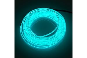 SZILBZ EL Wire,Neon Lights Noise Reduction Neon Glowing Strobing Electroluminescent Wire for Halloween, Parties, Blacklight Run,DIY Decoration (3 Meters-Iceblue)