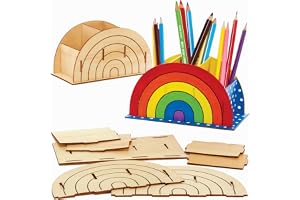 Baker Ross Rainbow Trä Penna Potten 3 Kits för Ungar