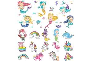 MLLTECH 23 Pezzi Pittura Diamante Adesivo 5D per Bambini | Diamond Painting Adesivo Animali Elfi Diamond Painting Kit Completo, Diamond Painting Kit per Bambini 5D Artigianato per Bambini Principianti Adulti