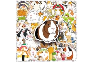 AUCEKO 50 Stück Meerschweinchen Aufkleber Pack Guinea Pig Sticker Set Wasserdichte Vinyl Sticker für Laptop Kinder Autos Motorrad Fahrrad Skateboard Gepäck Koffer Computer Aufkleber Graffiti Decal