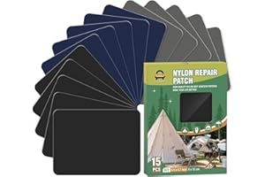 OAZ Parches de Reparación de Nylon Autoadhesivo, 15 pzas 9 x12 cm Parches Chaqueta Plumas, Parche Reparacion Ropa, Parche de Reparación Impermeable, para Tienda de Campaña, Mochila, Conjunto de colores A
