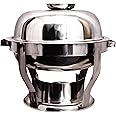 Malabar Trading Company Stainless Steel, Round Chafing Dish with Lid (Silver, 7.5 L)