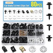 Uolor Set di 265 clip di fissaggio per auto, 6 tipi di clip di rivestimento per porta, in nylon, per paraurti, per carrozzeria, clip di fissaggio per auto, clip con attrezzi di