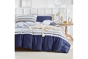 Tokokimo Set Copripiumino Matrimoniale 240x220cm, Copripiumino Matrimoniale 3 Pezzi in Microfibra Con Motivo a Bohémien, Comprendente 1 Copripiumino 240x220 + 2 Federe 50x80, Blu