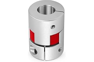 JESUSTREE Kupplungskoppler Aluminium 8 mm x 10 mm Wellenkupplung Flexible Pflaumen Klauenkupplung Aluminiumlegierungs Gelenkverbinder für CNC-Maschine und Servostufenmotor, D20 L30
