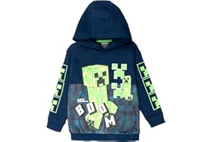 Minecraft Boys Hoodie with Kangaroo Pocket 100% Cotton Gaming Warm Sweatshirt for Kids 5-12 Years Gift for Boys